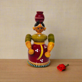 The Water Bearer - Traditional Etikoppaka Wooden Sculpture