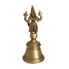 Auspicious Brass Vishnu Puja Bell (Ghanti) – Preserver of the Universe for Ritual Purity and Sound