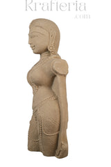 Celestial Muse - A Sandstone Sculpture of Feminine Grace