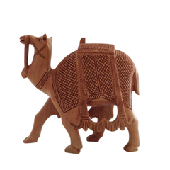 Intricately Hand-Carved Wooden Camel | Rustic Home Decor Piece