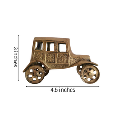 Brass Car Figurine | Handcrafted Antique Model Car Collectible Decor