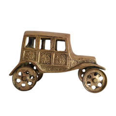 Brass Car Figurine | Handcrafted Antique Model Car Collectible Decor