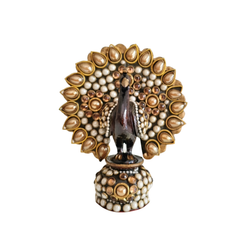 Traditional Indian Style Adorned Peacock Showpiece
