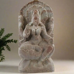 Laxmi Devatha Sculpture – Goddess of Wealth and Prosperity Soft Stone
