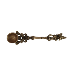Brass Aarti Spoon Diya Lamp with Long Handle | Traditional Pooja Accessory