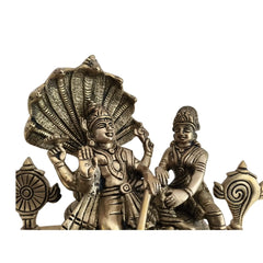 Brass Lord Vishnu and Lakshmi on Sheshnag Idol Brass Ware