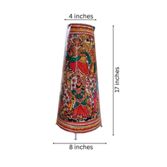 Divine Dashavatara Floral Leather Puppetry Lamp