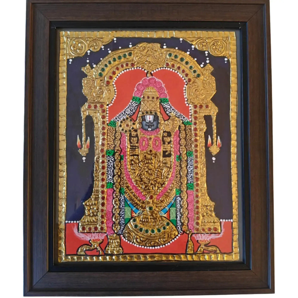 Glorious Venkateshwara Swamy – Thanjavur Heritage Painting Thanjavur Painting