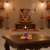 Hand-Painted Wooden Flower Agarbatti Stand – Elegant Incense Holder