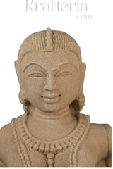 Celestial Muse - A Sandstone Sculpture of Feminine Grace