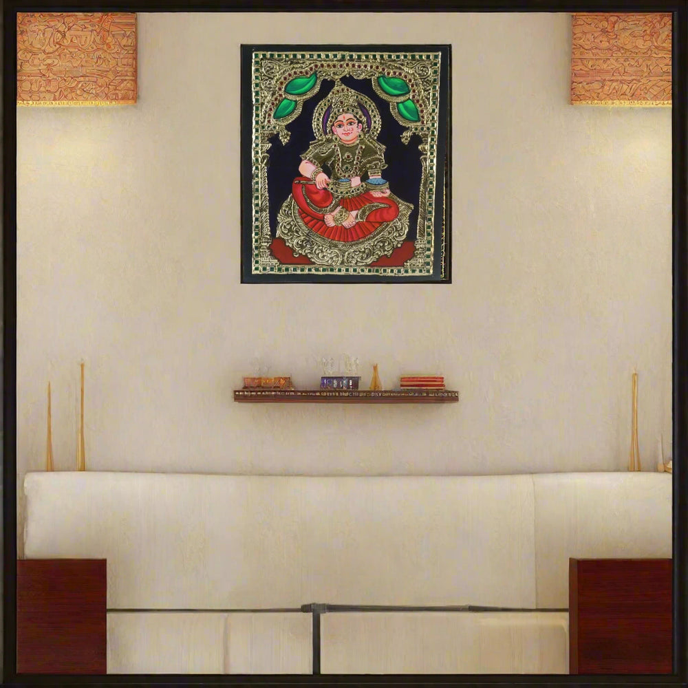 Annapurna Devi – Goddess of Nourishment in Thanjavur Art Paintings