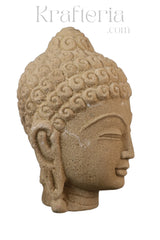 Serene Contemplation - A Sandstone Buddha Head