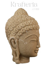 Serene Contemplation - A Sandstone Buddha Head Sand Stone