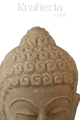Serene Contemplation - A Sandstone Buddha Head