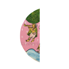 Cheriyal Art Bathukamma Festival Painting – Round Village Life Wall Decor wall decor