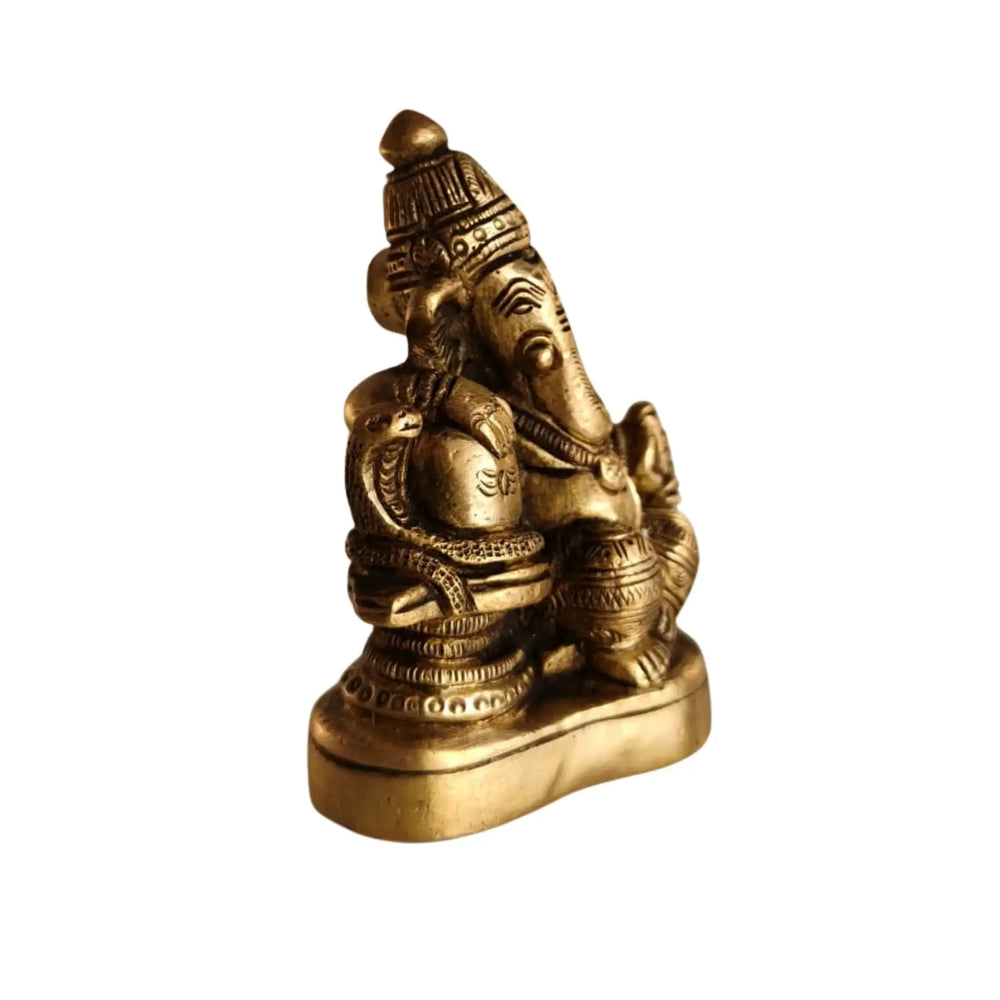Brass of Lord Shiva and Ganesha Idol Together Brass Ware