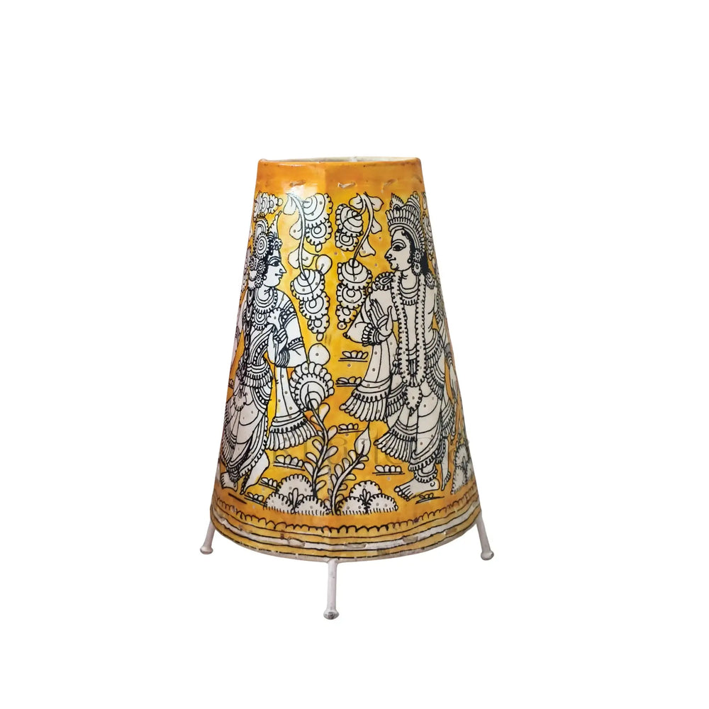 Kalamkari Hand-Painted Puppetry Lamp | Bed Lamp Leather Paintings