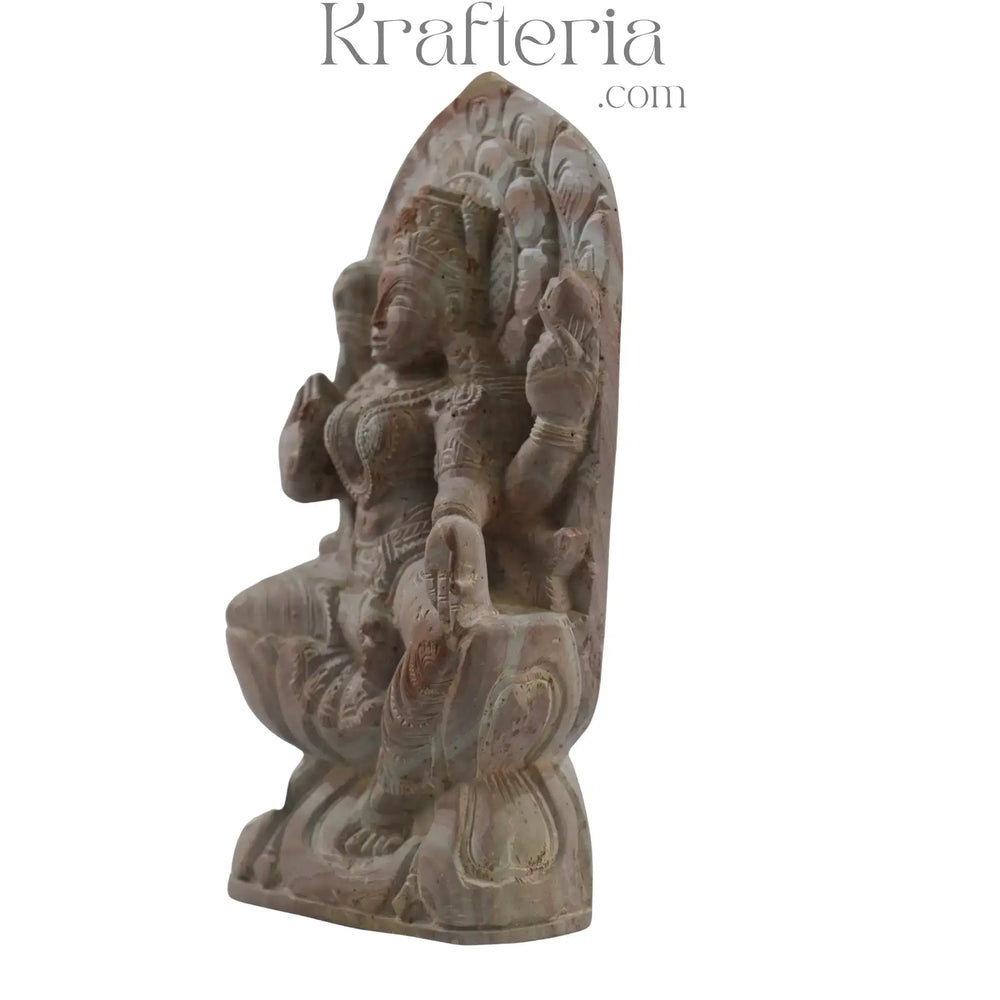 Laxmi Devatha Sculpture – Goddess of Wealth and Prosperity Soft Stone