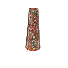 Leather Lamp with Intricate All-Over Floral and Paisley Patterns