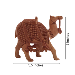Intricately Hand-Carved Wooden Camel | Rustic Home Decor Piece