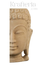 Serene Contemplation - A Sandstone Buddha Head Sand Stone