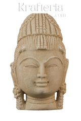 Sandstone Goddes Head Sculpture