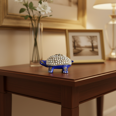 Metal Tortoise with Stone Meenakari | Decorative Feng Shui Figurine