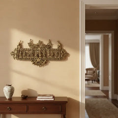 Ornate Brass Dashavatar Wall Hanging - Hindu Deity Procession Decor Brass Ware