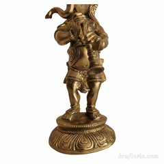 Brass Musical Ganesha Statue for Home Temple & Spiritual Decor Brass Artwork