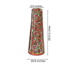 Leather Lamp with Intricate All-Over Floral and Paisley Patterns