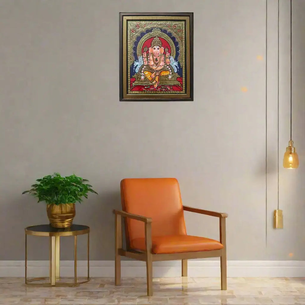 Thanjavur Style Ganesh Painting – Classic Cultural Decor Paintings