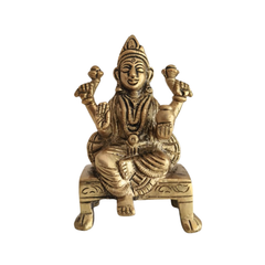 Brass Idols of Lakshmi and Ganesha