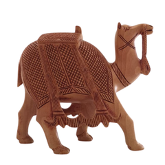 Intricately Hand-Carved Wooden Camel | Rustic Home Decor Piece