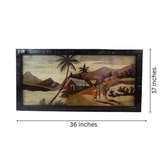 Mysore Landscape Inlay Art – Elegant Rosewood Wall Hanging