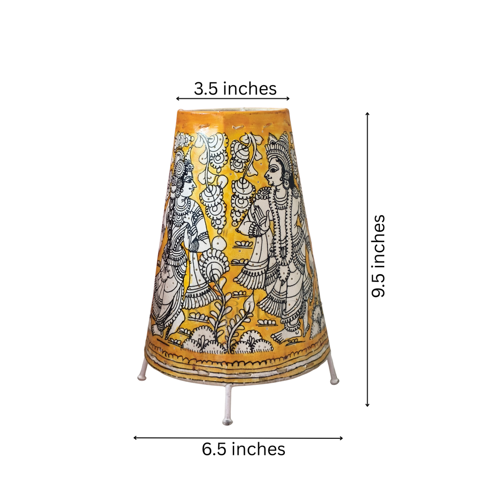 Kalamkari Hand-Painted Puppetry Lamp | Bed Lamp Leather Paintings