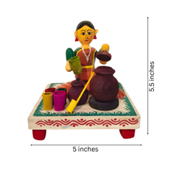 Village Water Vendor – Etikoppaka Wooden Craft