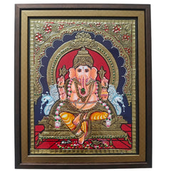 Thanjavur Style Ganesh Painting – Classic Cultural Decor