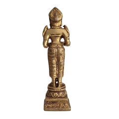 Traditional Golden Brass Deepa Lakshmi Idol / Oil Lamp Statue
