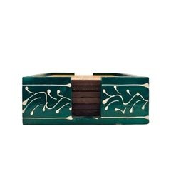 Hand-Painted Wooden Tea Coasters | Set of Decorative Drink Mats maruthi handicrafts