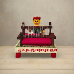 Etikoppaka Wooden Toy - Weaver at a Loom Etikoppaka Lacquerware