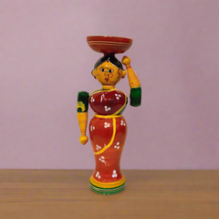 Authentic Etikoppaka Lathe-Turned Figurine - Village Woman Series