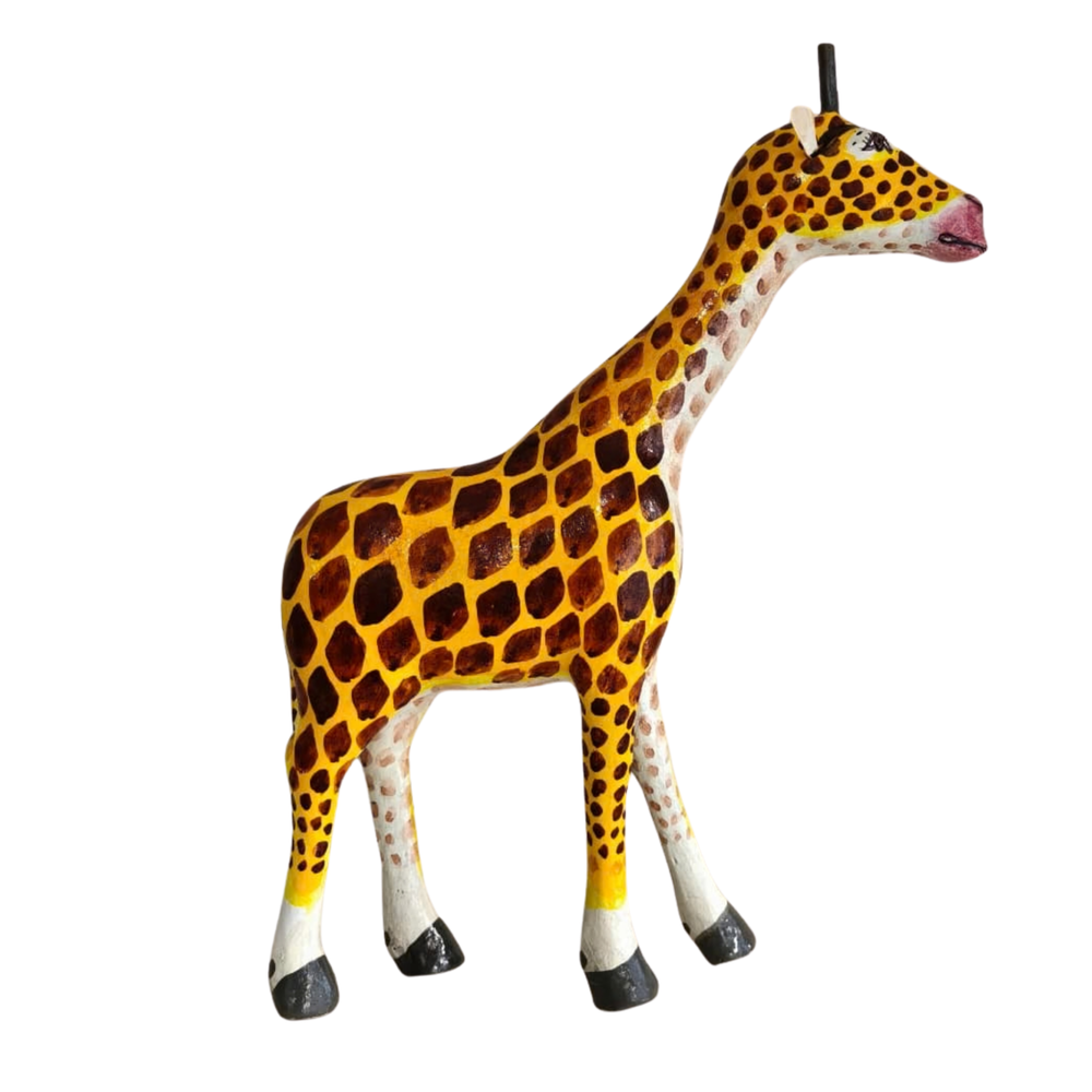 Traditional Nirmal wooden giraffe toy made by Telangana artisans
