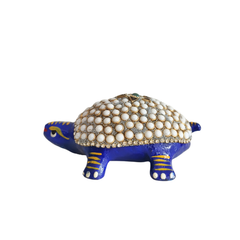 Metal Tortoise with Stone Meenakari | Decorative Feng Shui Figurine