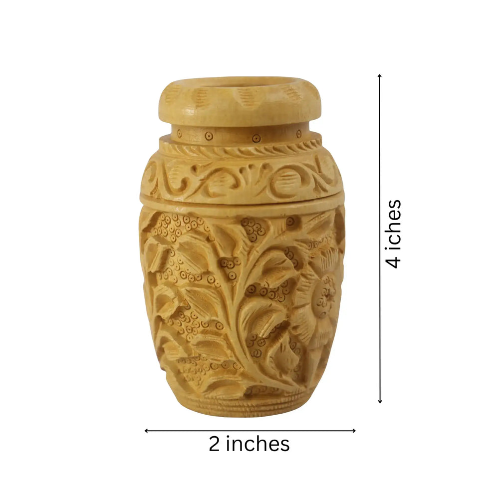 Hand-Carved Wooden Pen Stand – Elegant Desk Organizer Accessories