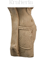 Celestial Muse - A Sandstone Sculpture of Feminine Grace