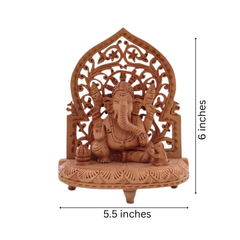 Wooden Lord Ganesh Jali Idol | Artisan Spiritual Sculpture maruthi handicrafts