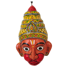 Handcrafted Hanuman Face Mask Wall Hanging – Telangana Folk Art wall decor