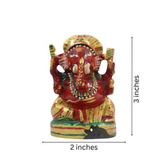 Wooden Ganesh Statue – Beautiful Hand-Painted Religious Art Wooden Idols