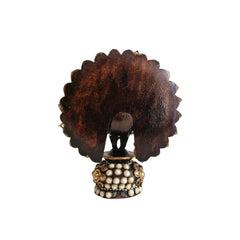 Traditional Indian Style Adorned Peacock Showpiece Idol Wooden Decorative