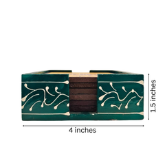 Hand-Painted Wooden Tea Coasters | Set of Decorative Drink Mats